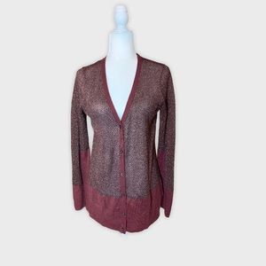 VERA WANG WINE COLORED CARDIGAN LARGE